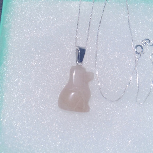 Boho Hippie Agate Dog Sterling Silver Necklace 16” - Picture 3 of 6